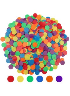 Coopay Coopay 900 Pieces Counters Counting Chips Plastic Markers Mixed Colors for Bingo Chips Game Tokens Contain Orange Blue Green Yellow Red Purple Colors  - Image 5