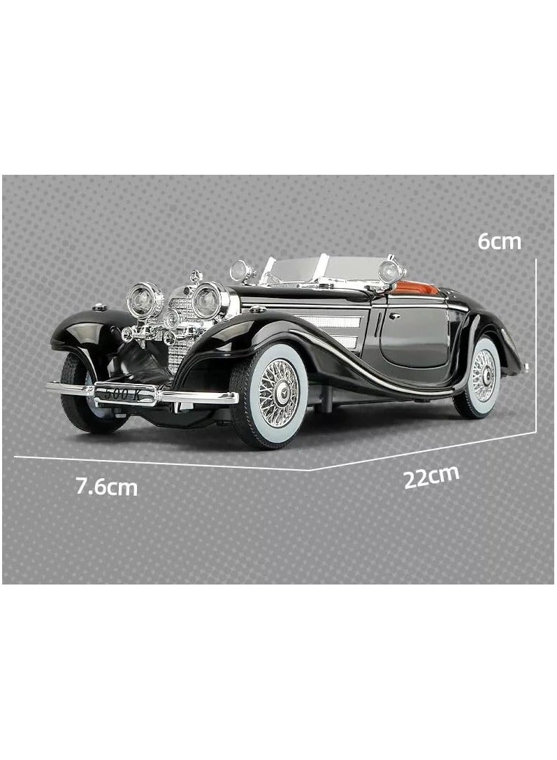 CHE ZHI 1:24 Scale Benz 500K Diecast Classic Car Model – Pull Back Toy with Sound & Light, Retro Collectible Vehicle Gift for Kids & Adults - Image 3