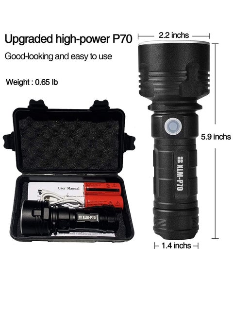 100000 Lumen High Power Waterproof Flashlight Lamp  Ultra Bright 3 Mode Most Powerful Torch with Double Rechargeable Battery and Fancy Box and Line