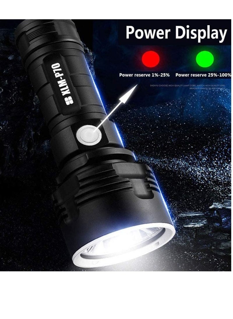 Furtey - 100000 Lumen High Power Waterproof Flashlight Lamp  Ultra Bright 3 Mode Most Powerful Torch with Double Rechargeable Battery and Fancy Box and Line - Image 1