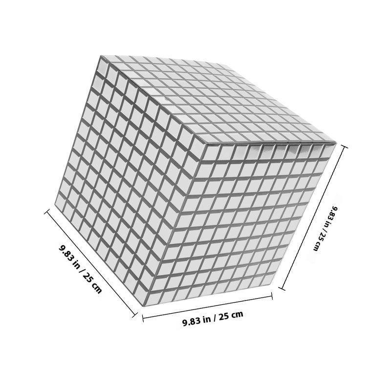 Wedding Party Decorative Bins With Lids Cube Shape Silver 25.00X25.00X25.00CM Creative Design Storage 4Pcs - Image 2