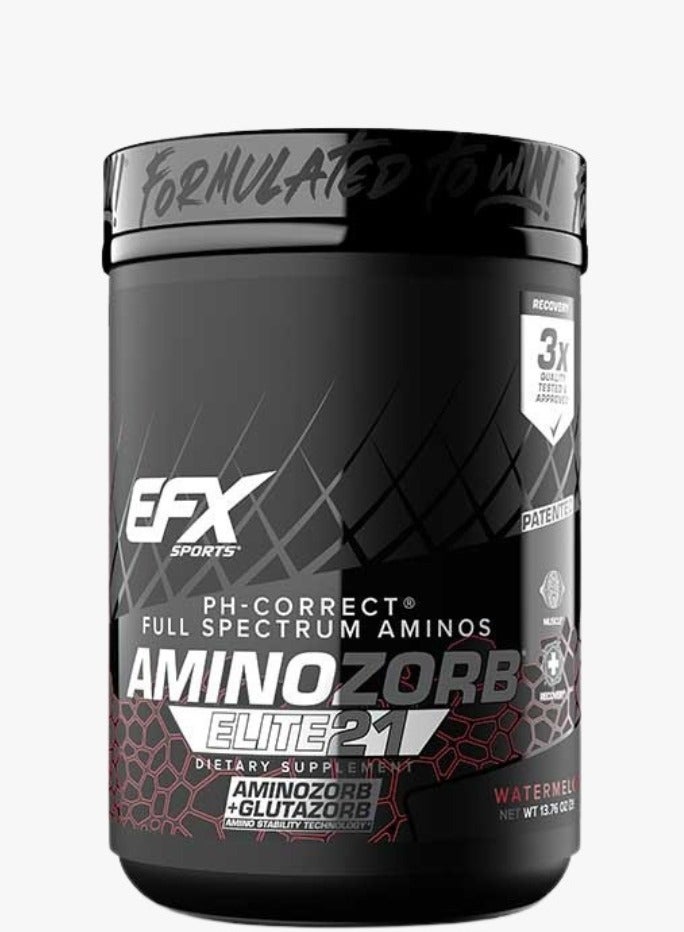 EFX SPORTS Aminozorb Elite 21 Watermelon 390 Gm Boosts Muscle Recovery Full-spectrum Amino Acids
