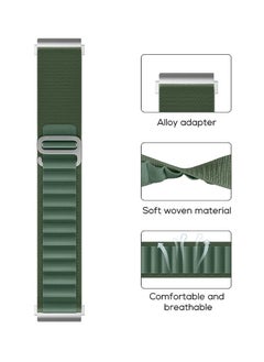 20mm Stretch Nylon Metal Alpine Loop Woven Strap For Amazfit Bip 3 / Bip 3 Pro - With Titanium G Hook Olive Green