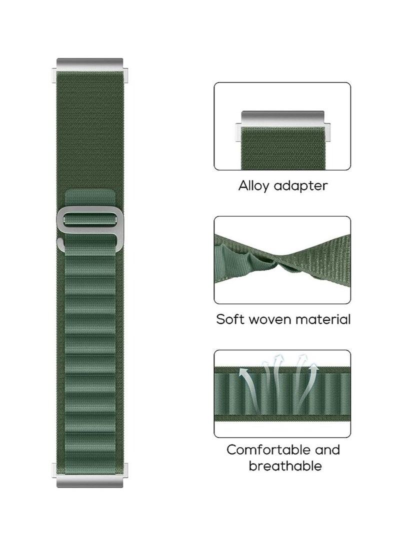 Generic - 20mm Stretch Nylon Metal Alpine Loop Woven Strap For Amazfit Bip 3 / Bip 3 Pro - With Titanium G Hook Olive Green - Image 1