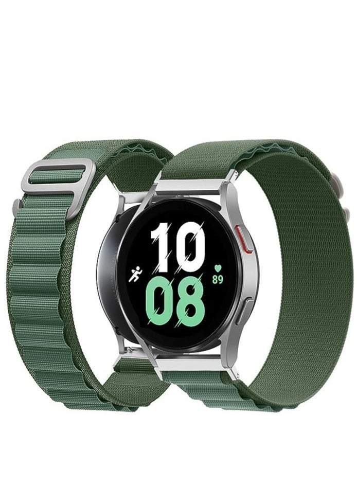 Generic - 20mm Stretch Nylon Metal Alpine Loop Woven Strap For Amazfit Bip 3 / Bip 3 Pro - With Titanium G Hook Olive Green - Image 1