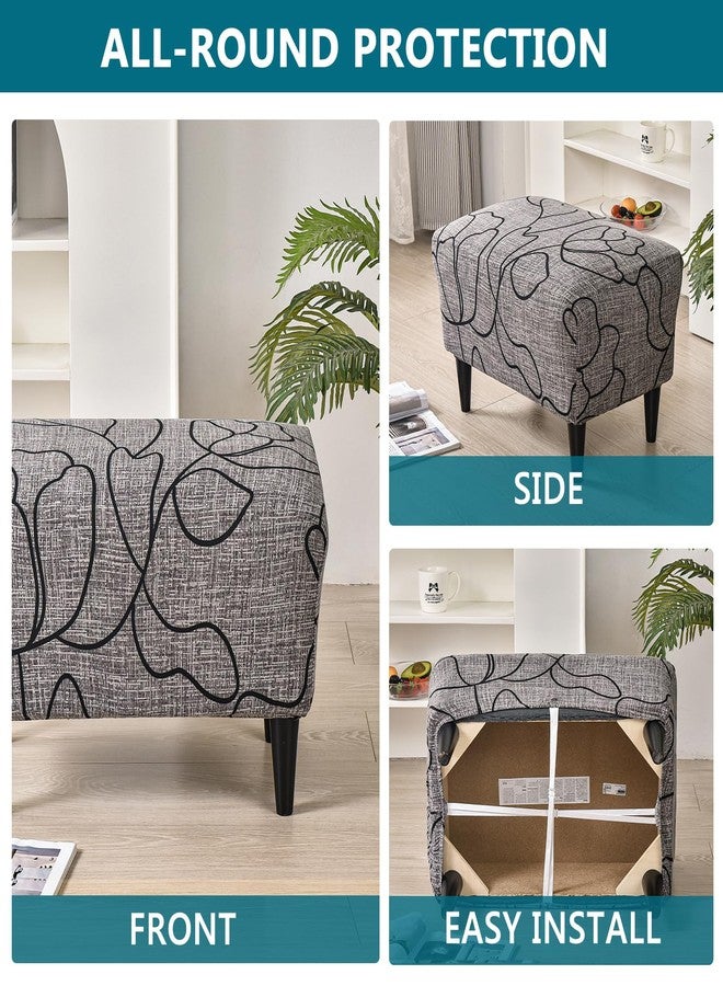 KRFOONN Ottoman Slipcovers Stretch Rectangle Footrest Stool Covers Printed Ottoman Cover for Foot Stool Furniture Protector with Non Slip Elastic Bottom(24, Large) - Image 3
