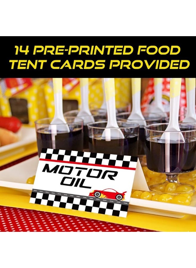 Bessmoso - Race Car Bar Decorations Kit Racing Bar Signs Snack Tent Cards Pit Stop Banner for Race Car Birthday Party Decorations Let's Go Racing Theme Party Supplies - Image 1