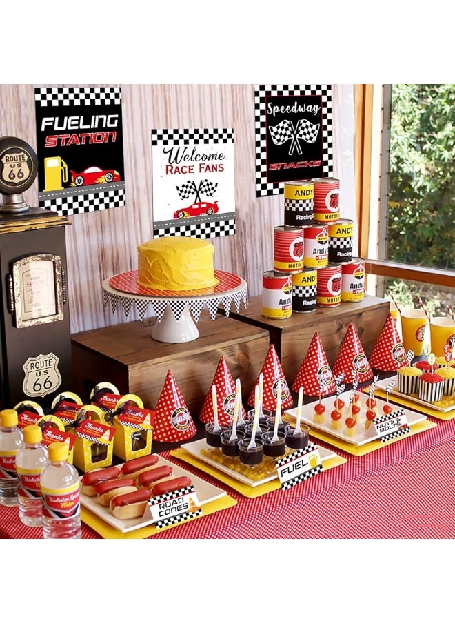 Bessmoso - Race Car Bar Decorations Kit Racing Bar Signs Snack Tent Cards Pit Stop Banner for Race Car Birthday Party Decorations Let's Go Racing Theme Party Supplies - Image 1