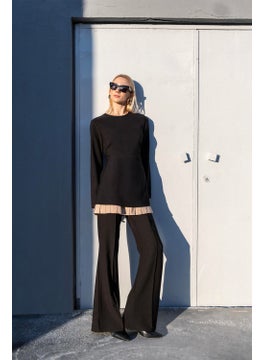 Touche Satin Garnished Crepe Tunic  - Image 1