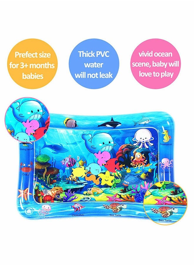 GROIC Inflatable Tummy Time Mat Play Mat Premium Baby Water Mat for Infants Toddlers is Neutral Funny Play Activity Center for Stimulation Growth Sensory Development as Baby Girl Boy Toys  - Image 2