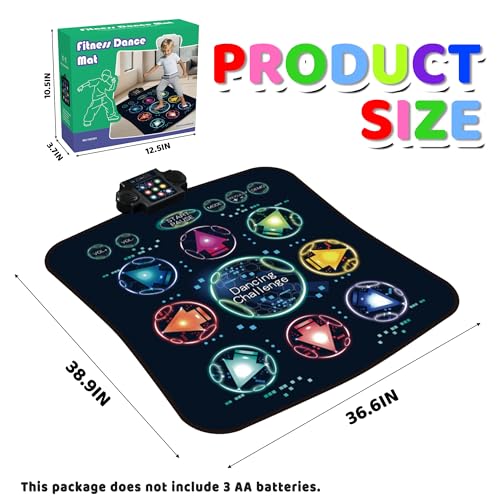 romrex Interactive Dance Mat for Kids Portable Music Play Mat Toy Gift for Girls Boys Ages 312 Great for Coordination Family Game Play 3 Fun Modes with Piano LED Lights 7 Adjustable Volumes - Image 5