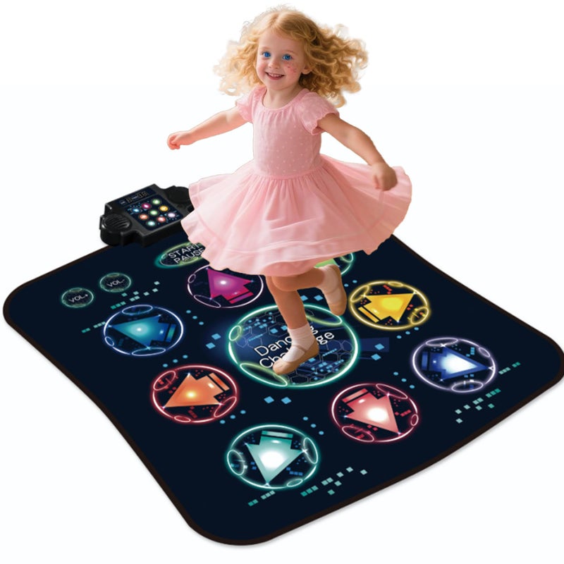 romrex Interactive Dance Mat for Kids Portable Music Play Mat Toy Gift for Girls Boys Ages 312 Great for Coordination Family Game Play 3 Fun Modes with Piano LED Lights 7 Adjustable Volumes - Image 3