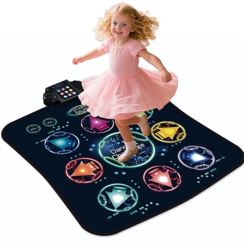 romrex Interactive Dance Mat for Kids Portable Music Play Mat Toy Gift for Girls Boys Ages 312 Great for Coordination Family Game Play 3 Fun Modes with Piano LED Lights 7 Adjustable Volumes - Image 1