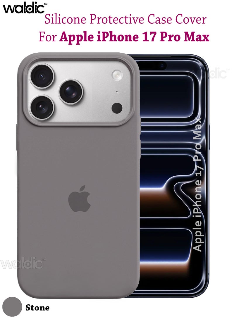 Waldic Apple iPhone 17 Pro Max Premium Case | Premium Silicone Case Cover Designed for Apple iPhone 17 Pro Max | Apple iPhone 17 Pro Max Case Camera and Drop Protection Thin Protective Back Cover Case for Apple iPhone 17 Pro Max - Stone - Image 1