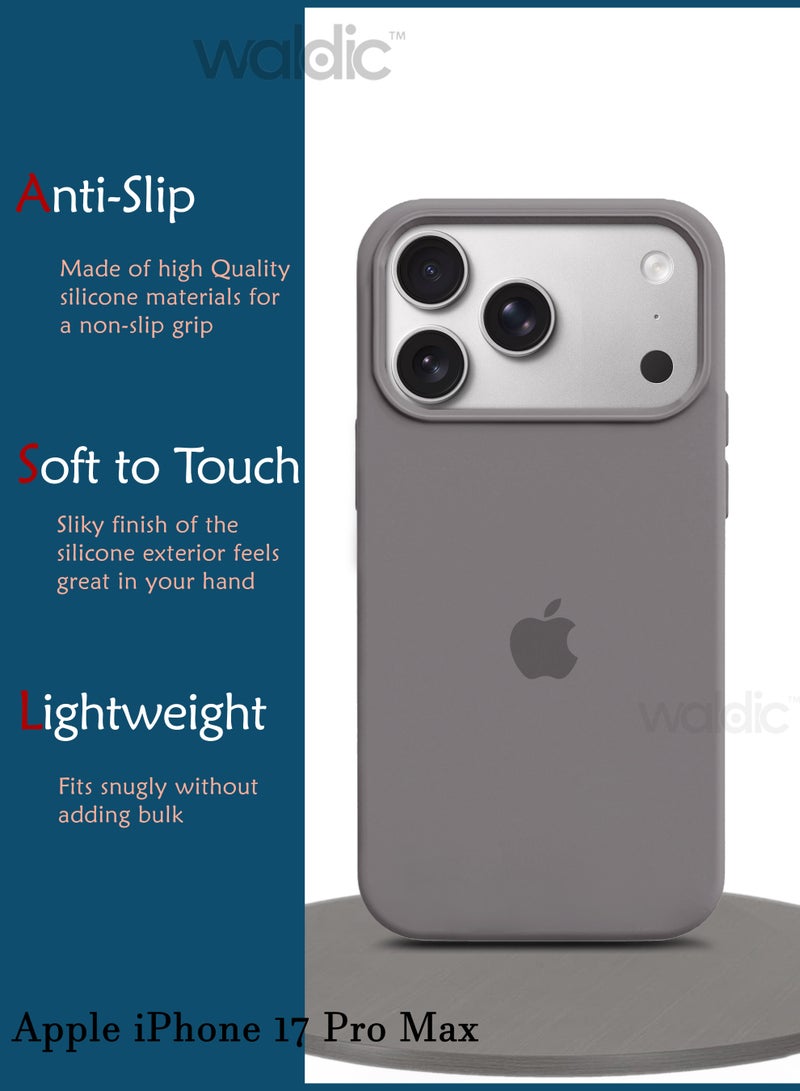 Waldic Apple iPhone 17 Pro Max Premium Case | Premium Silicone Case Cover Designed for Apple iPhone 17 Pro Max | Apple iPhone 17 Pro Max Case Camera and Drop Protection Thin Protective Back Cover Case for Apple iPhone 17 Pro Max - Stone - Image 2