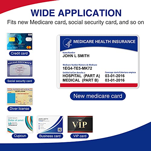 Fabmaker New Medicare Card Protector, 6 Pack Plastic Card Holder for Wallet Single 12 Mil Business Card Sleeve Waterproof Cards Plastic Protector for Credit Card Business Card Social Security Card - Image 4
