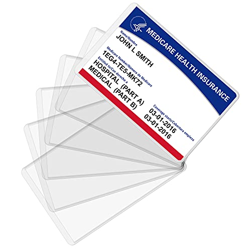 Fabmaker New Medicare Card Protector, 6 Pack Plastic Card Holder for Wallet Single 12 Mil Business Card Sleeve Waterproof Cards Plastic Protector for Credit Card Business Card Social Security Card - Image 1