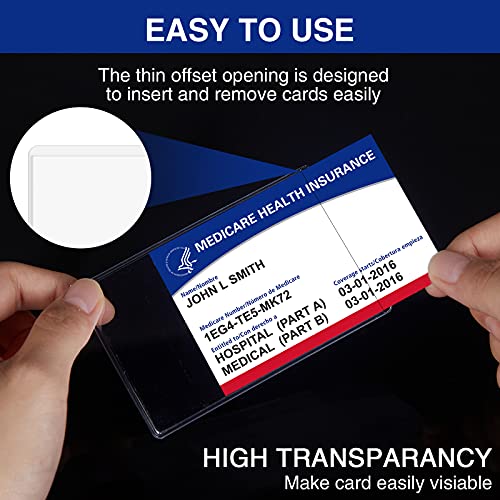 Fabmaker New Medicare Card Protector, 6 Pack Plastic Card Holder for Wallet Single 12 Mil Business Card Sleeve Waterproof Cards Plastic Protector for Credit Card Business Card Social Security Card - Image 2