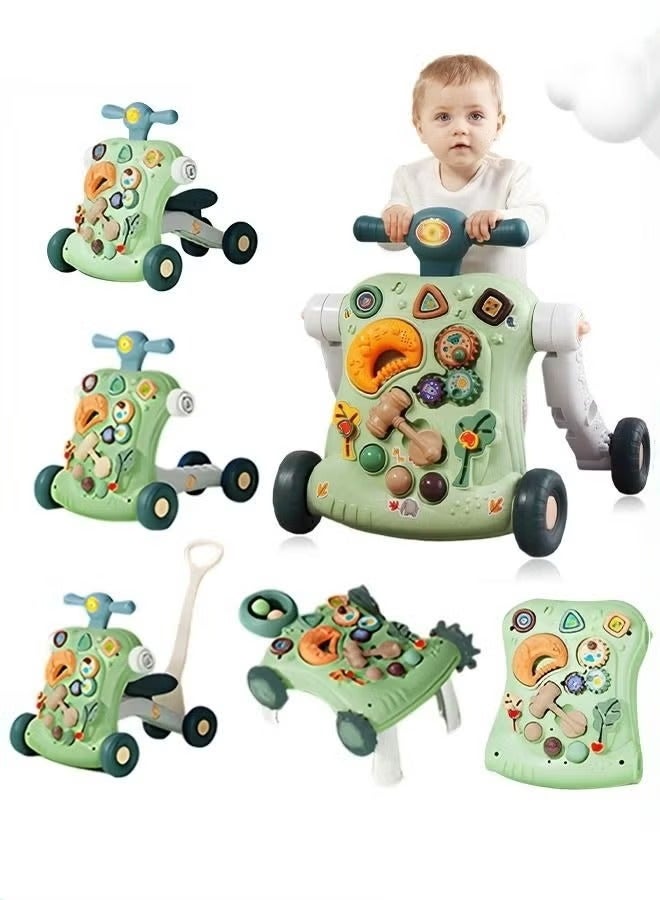 ميكسد مشاية الأطفال المتعددة الوظائف 6 في 1 مناسبة للأطفال الذين يمكنهم الجلوس والوقوف والمشي. تأتي المشاية مع مركز نشاط وطاولة تعليمية تفاعلية وعربة دفع، مما يوفر تجربة تعليمية تفاعلية ممتعة للأطفال الصغا - Image 1