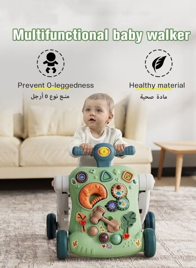 ميكسد مشاية الأطفال المتعددة الوظائف 6 في 1 مناسبة للأطفال الذين يمكنهم الجلوس والوقوف والمشي. تأتي المشاية مع مركز نشاط وطاولة تعليمية تفاعلية وعربة دفع، مما يوفر تجربة تعليمية تفاعلية ممتعة للأطفال الصغا - Image 2