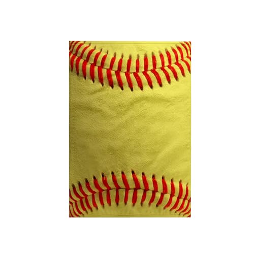 3DROSE 3D Rose TWL_120271_1 Softball Close-Up Photography Print - Yellow & Red Soft Ball for Sporty Sport Fans Team Players Towel, 15 x 22 - Image 1