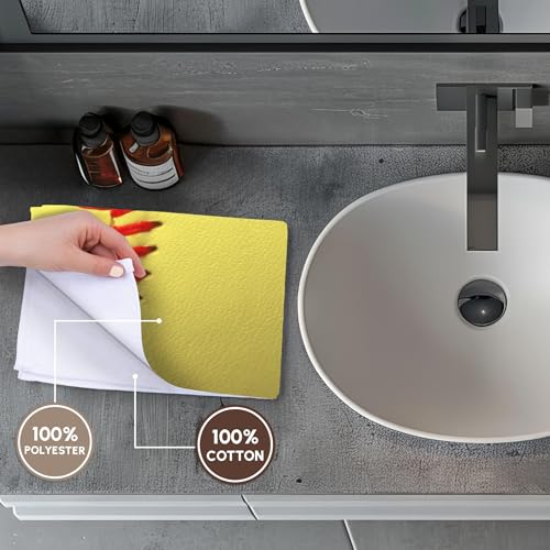 3DROSE 3D Rose TWL_120271_1 Softball Close-Up Photography Print - Yellow & Red Soft Ball for Sporty Sport Fans Team Players Towel, 15 x 22 - Image 4