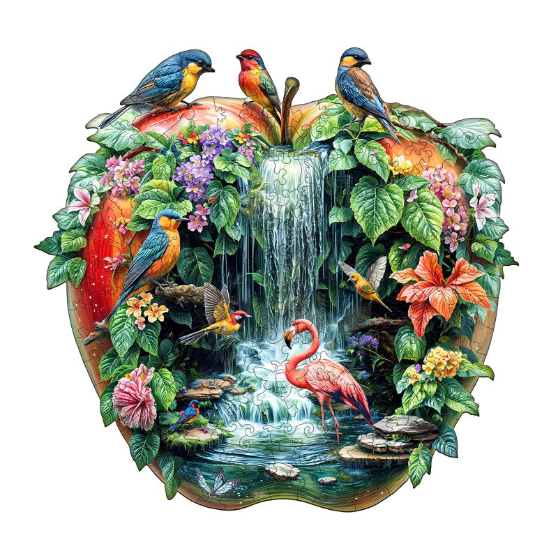 Purdicra Wooden Puzzles for Adults Paradise Garden Wooden Jigsaw Puzzle Unique Animal Shaped Wood Puzzles Adult Christmas Birthday Gifts for FriendsFamily Home Decor 85 81in 100pcs - Image 3