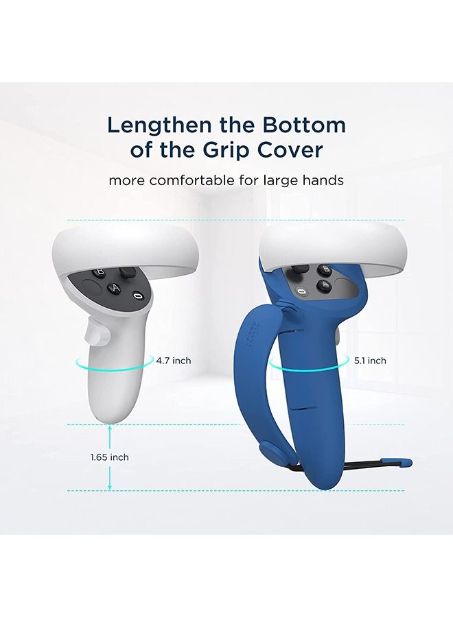 KIWI design Controller Grips Cover with Battery Opening Adjustable with Knuckle Straps Suitable for Large Hands Compatible with META Quest 2 - Image 2