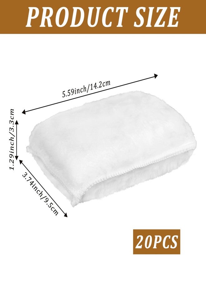 FMOACEN 20 Pcs Wood Stain Applicator Pads, Wood Lint and Snag Free Applicator Pads Reusable Fiber Staining Pad Square Thick Rags Cloth for Wood Stain and Oil Based Finishes, White - Image 2