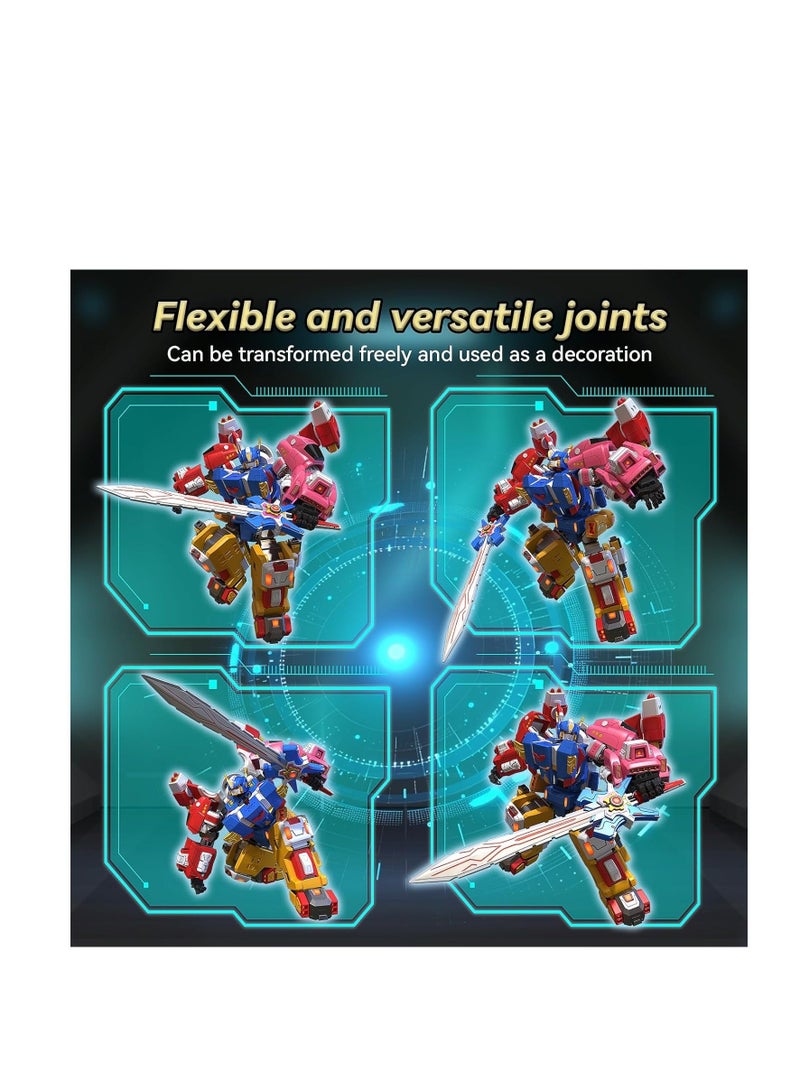 Transforming Toys - 5-in-1 Transforming Vehicles Playset Include Motorcycles, Planes, Go-Karts -STEM Stacking Car Kit, Transforming Robots, Birthday Gift for Toddler Kids 6 Years Old Boys Girls - Image 3