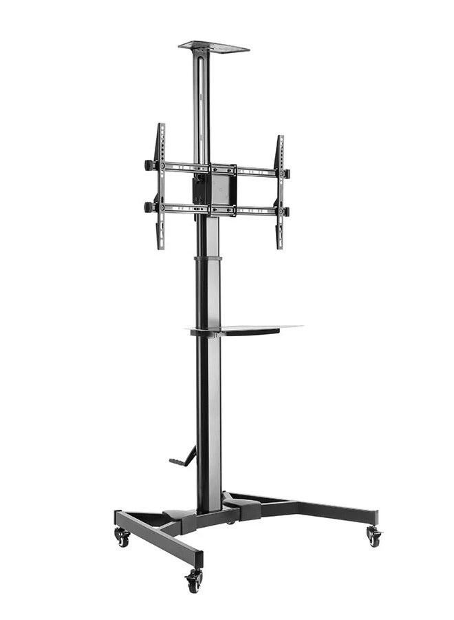 هامود حامل تلفزيون احترافي   من 37 إلى 75 بوصة سعة تحميل 50 كجم عربة تلفزيون فولاذية قابلة لتعديل الارتفاع مع مقبض كرنك - Image 1