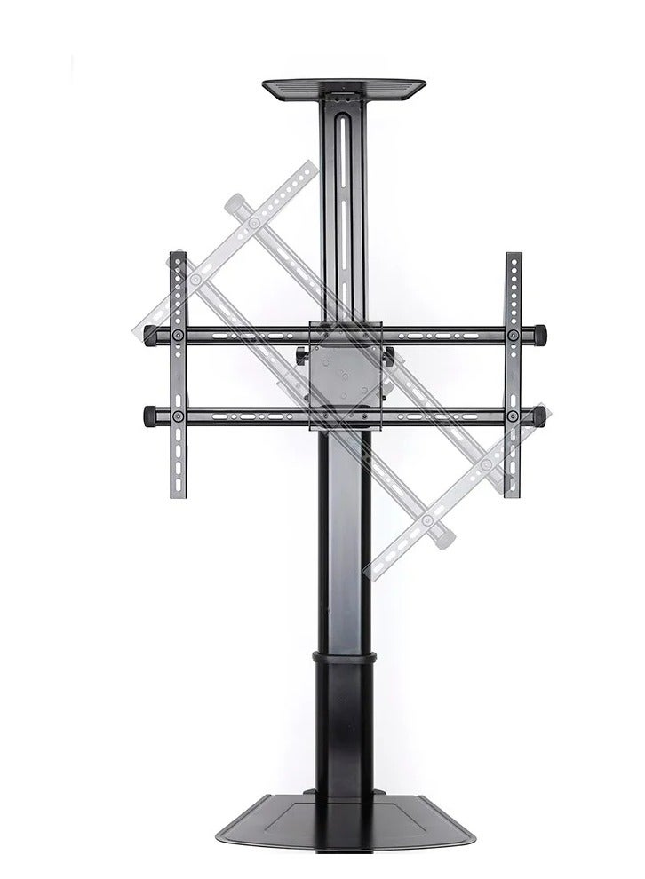 هامود حامل تلفزيون احترافي   من 37 إلى 75 بوصة سعة تحميل 50 كجم عربة تلفزيون فولاذية قابلة لتعديل الارتفاع مع مقبض كرنك - Image 5