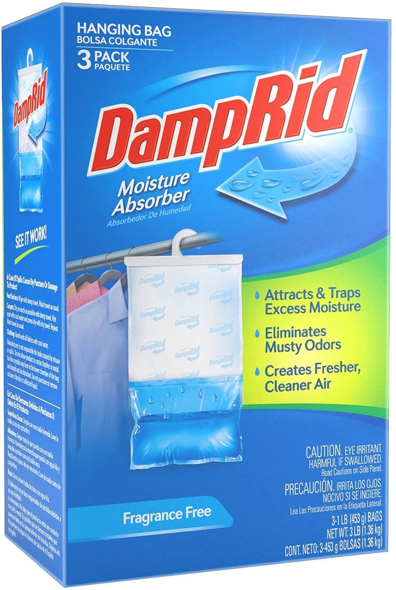 DampRid 42 oz. Fragrance Free Hanging Bag (3-Pack) - Image 5