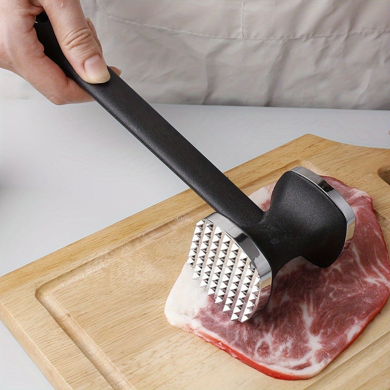 PETO Stainless Steel Meat Tenderizer with Serrated Edge - Ergonomic Kitchen Tool for Softening Meat, Perfect for Home & Outdoor Cooking - Image 3
