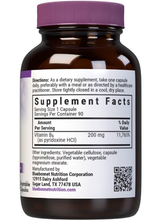 Bluebonnet Vitamin B6 200 mg Capsules for Heart Health - Image 2