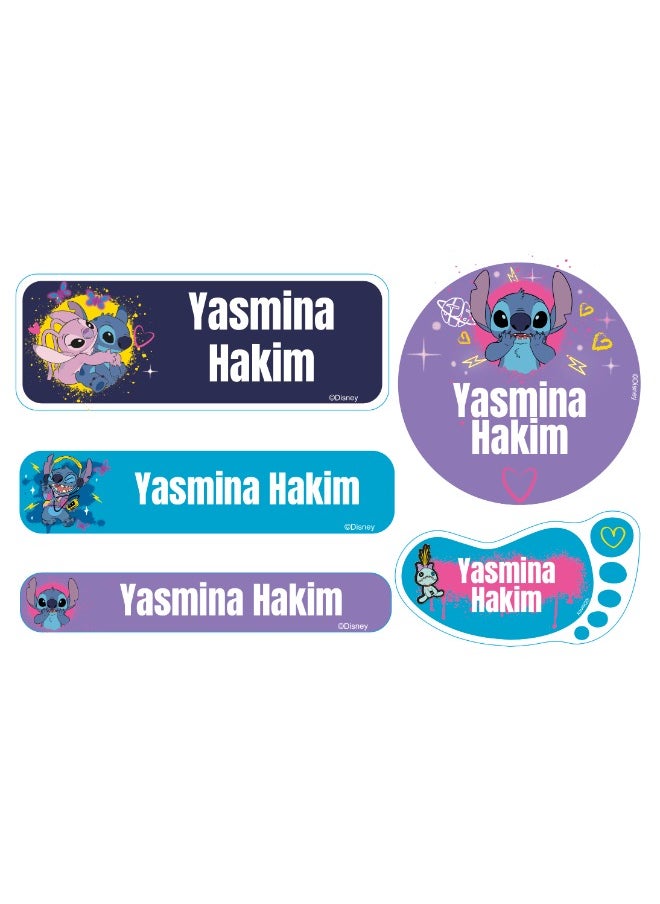 Essmak Disney Personalized Waterproof Name Labels for Kids – Set of 74 Custom Stickers for School Supplies, Lunch Boxes, Clothes and Toys  - Image 1