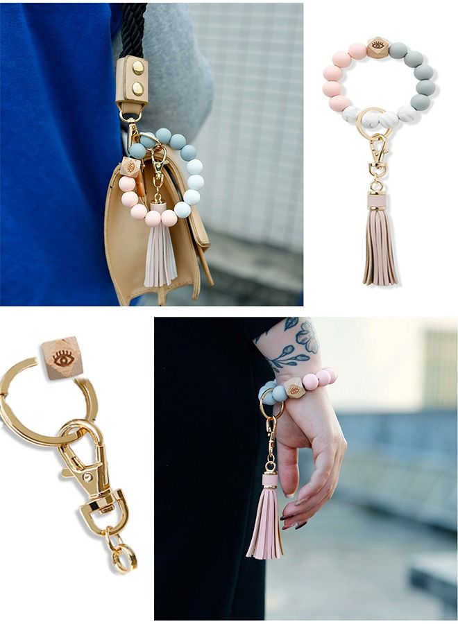 نيبمينينت شرابة مفتاح سلسلة سوار الوردي - Image 2