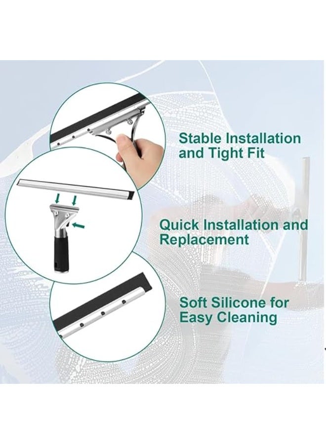 اكس بوت طقم احترافي لتنظيف زجاج النوافذ، ممسحة زجاج مقاس 14 بوصة / 35 سم مع شفرة مسح من الستانلس ستيل وأداة غسيل مدمجة - Image 3