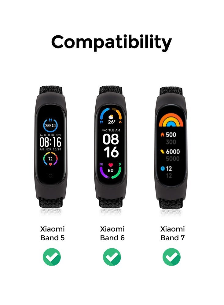 O Ozone Nylon Straps Compatible with Xiaomi Mi Band 7 6 5 Soft Breathable Sport Replacement Strap - Pack of 4 - Image 2