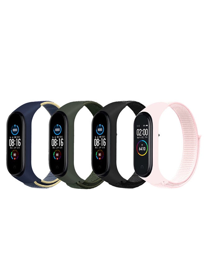 O Ozone Nylon Straps Compatible with Xiaomi Mi Band 7 6 5 Soft Breathable Sport Replacement Strap - Pack of 4 - Image 1
