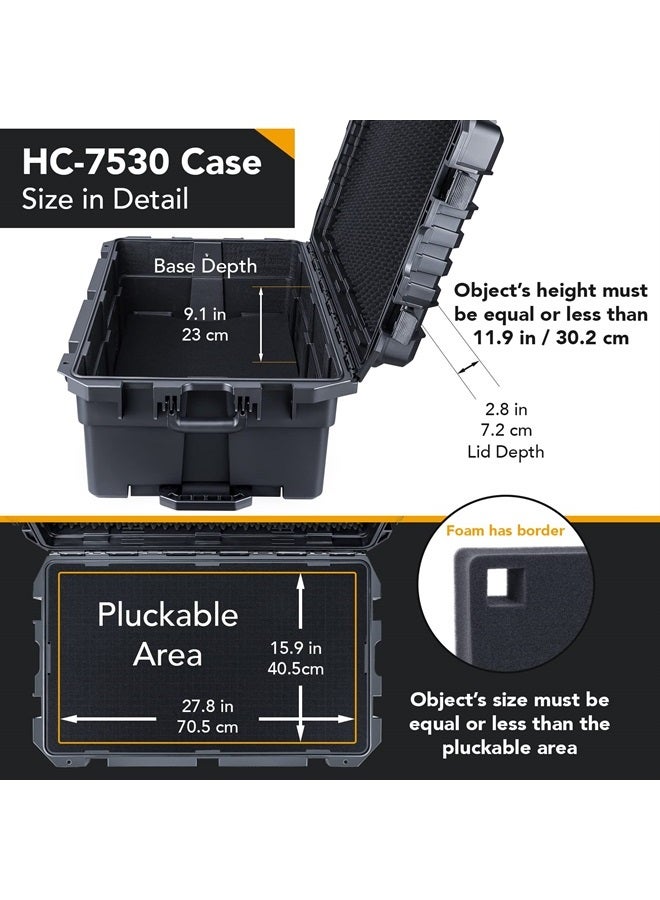 Lykus HC-7530 Large Waterproof Hard Case with Wheels and Customizable Foam, Interior Size 29.5x17.7x11.8 inch, Suitable for cameras, lenses, electronic equipment and more - Image 3