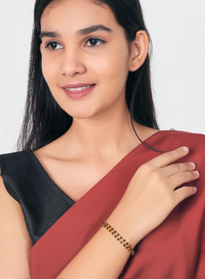 جي أتش بي سوار خرز أسود من JHB، تصميم أنيق وعصري، سوار يد صناعي جميل للنساء والفتيات (MODEL03) - Image 2