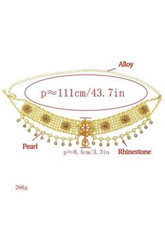 Women's Fashion Gold Waist Chain Ethnic Style Waist Chain Pearl Tassel Flower Bohemian Wide Waist Chain - pzsku/ZBE01E37949B048EEC26CZ/45/_/1686207350/fbf1ee6a-b498-4f57-abbd-2e096af4d739