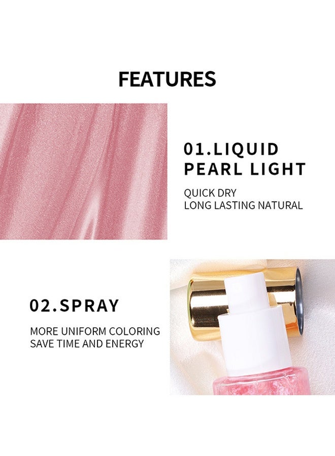 Miss Rose Body Shimmer Mist, Moisturizing Bronze Body Shimmer Luminizer Glow Illuminator Quick-Drying and Non-Sticky Liquid Highlighter Spray for Face Hair Glitter, 60ML -# 04 Pink - Image 4