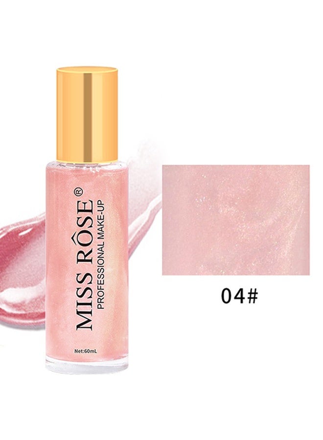 Miss Rose Body Shimmer Mist, Moisturizing Bronze Body Shimmer Luminizer Glow Illuminator Quick-Drying and Non-Sticky Liquid Highlighter Spray for Face Hair Glitter, 60ML -# 04 Pink - Image 2