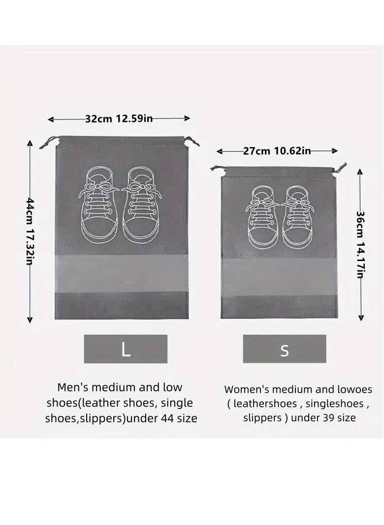PAMEER 5-PCS Travel Shoes Storage Bag, Dustproof Shoes Packing Bag, Portable Non-Woven Fabric Shoes Organizer, Multifunctional Dustproof Bag For Shoes, Size. 44 x 32cm  - Image 2