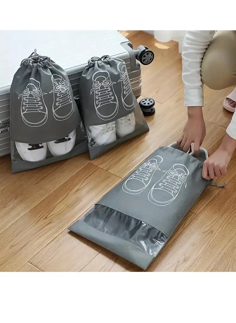 PAMEER 5-PCS Travel Shoes Storage Bag, Dustproof Shoes Packing Bag, Portable Non-Woven Fabric Shoes Organizer, Multifunctional Dustproof Bag For Shoes, Size. 44 x 32cm  - Image 3