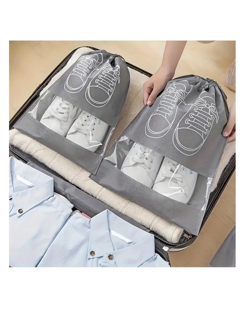 PAMEER 5-PCS Travel Shoes Storage Bag, Dustproof Shoes Packing Bag, Portable Non-Woven Fabric Shoes Organizer, Multifunctional Dustproof Bag For Shoes, Size. 44 x 32cm  - Image 5