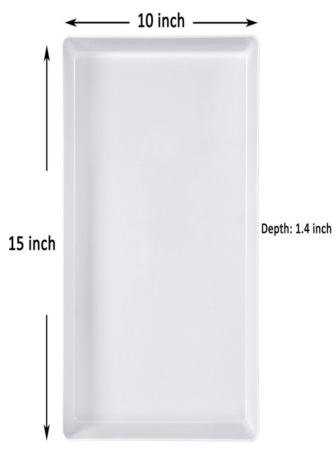 Youngever 3 Pack Plastic Serving Trays, Serving Platter for Parties, Sturdy ABS material, 15 inch x 10 inch (Grey) - Image 3