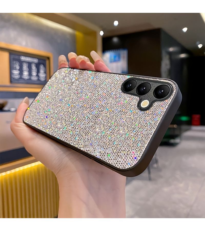 Fashion Flash Bling Star Glitter Mobile Phone Case Protective Shiny Luxury Back Cover Compatible With Samsung Galaxy A15 Black - Image 4
